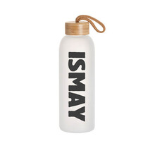 Drinkfles | Mat glas | Met naam naar keuze