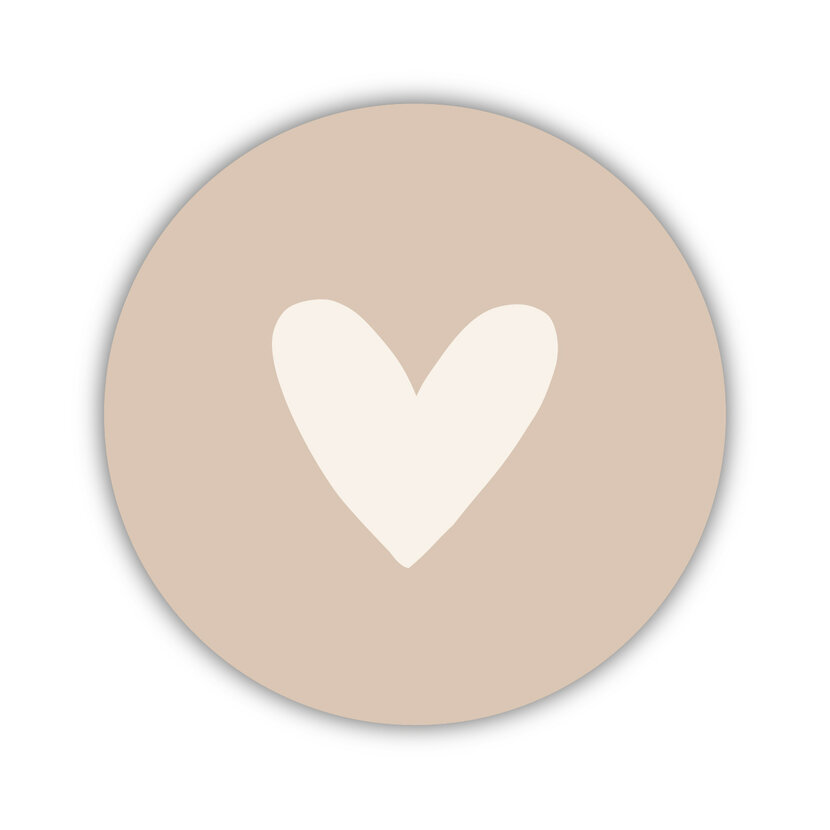 Onderzetter | Licht beige hart | Soft Beige