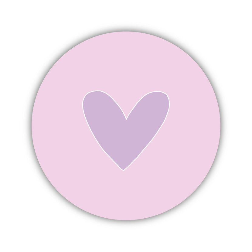 Onderzetter | Lila hartje | Pink