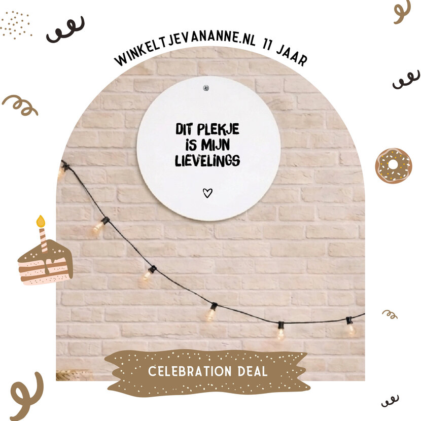 FEEST DEAL | Muurcirkel 30 CM | Dit plekje is mijn lievelings