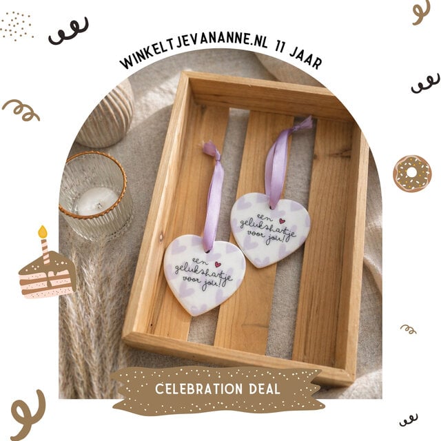 FEEST DEAL | 2 Gelukshartjes | Lila
