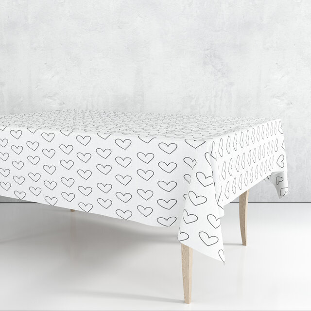 Tafelkleed | Retro Hartjes | Formaat 201 / 120