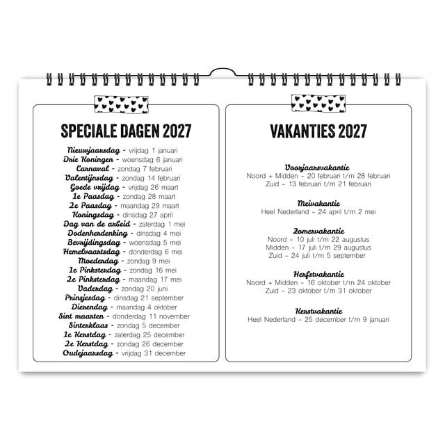 Familieplanner 2027 | A4 | Met gratis stickervel | PRE ORDER