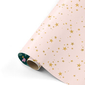 Rol inpakpapier | Sterren Pink | 3 meter