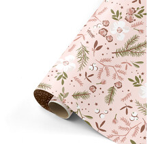 Rol inpakpapier | Kerst Roze | 3 meter