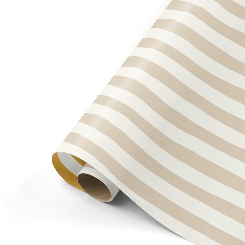 Rol inpakpapier | Naturel striped | 3 meter