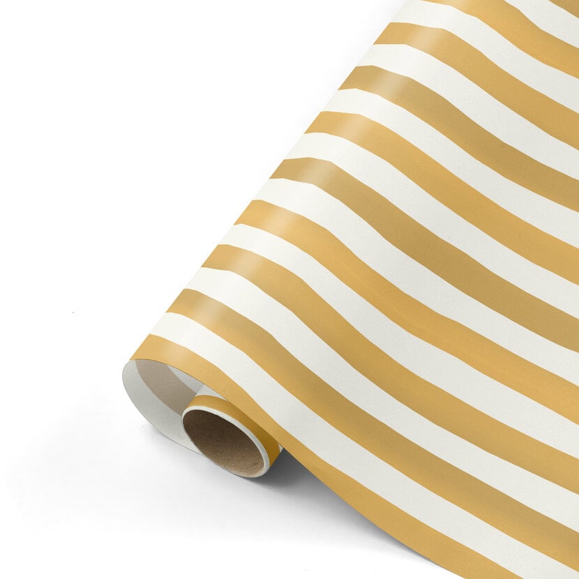 Rol inpakpapier | Gold striped | 3 meter