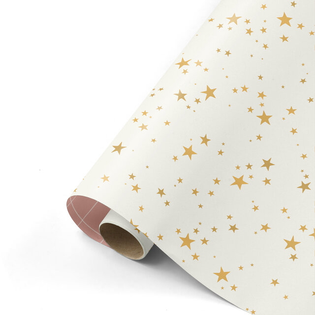 Rol inpakpapier | Sterren Naturel | 3 meter