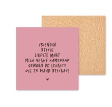 Kleurrijke tegel | 11 CM | Vriendin bestie maat | Roze