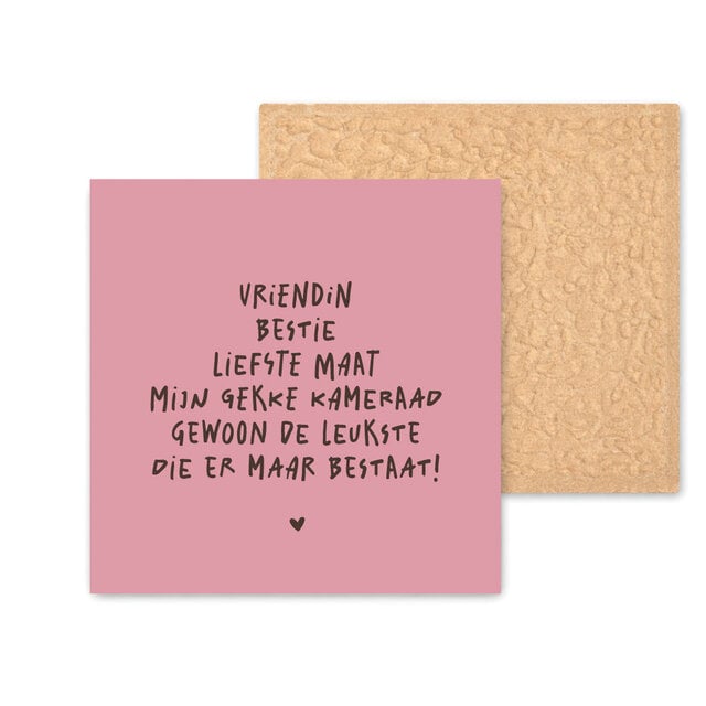 Kleurrijke tegel | 11 CM | Vriendin bestie maat | Roze