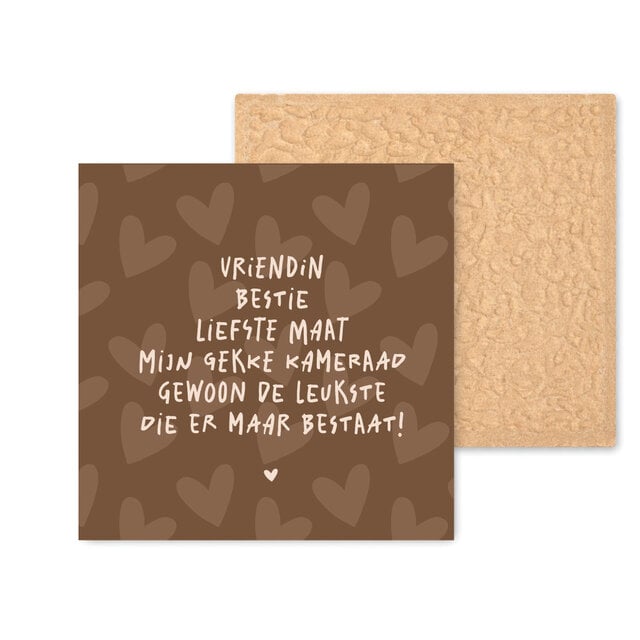 Kleurrijke tegel | 11 CM | Vriendin bestie maat | Bruin