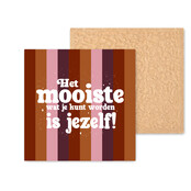 Kleurrijke tegel | 11 CM | Het mooiste wat je kunt worden is jezelf