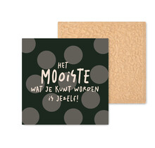 Kleurrijke tegel | 11 CM | Het mooiste wat je kunt worden is jezelf | Groen