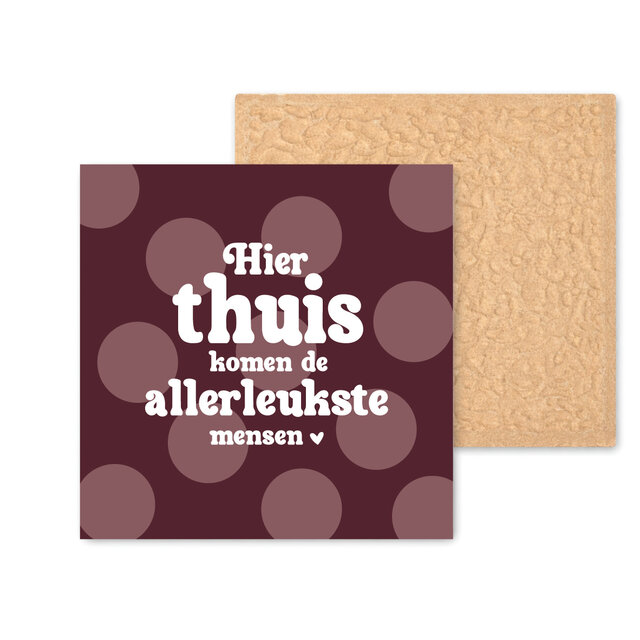 Kleurrijke tegel | 11 CM | Hier thuis komen de leukste mensen