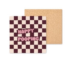 Kleurrijke tegel | 11 CM | Wc tegel | Happy pooping | Burgundy
