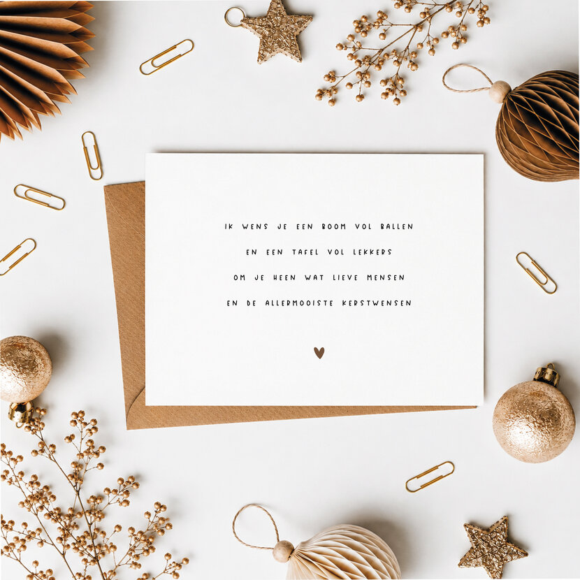 Kerstkaart | Boom vol ballen