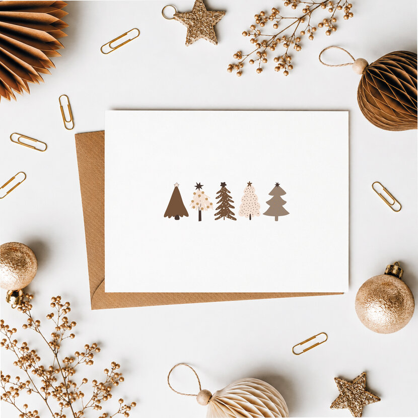Kerstkaart | Kerstboompjes