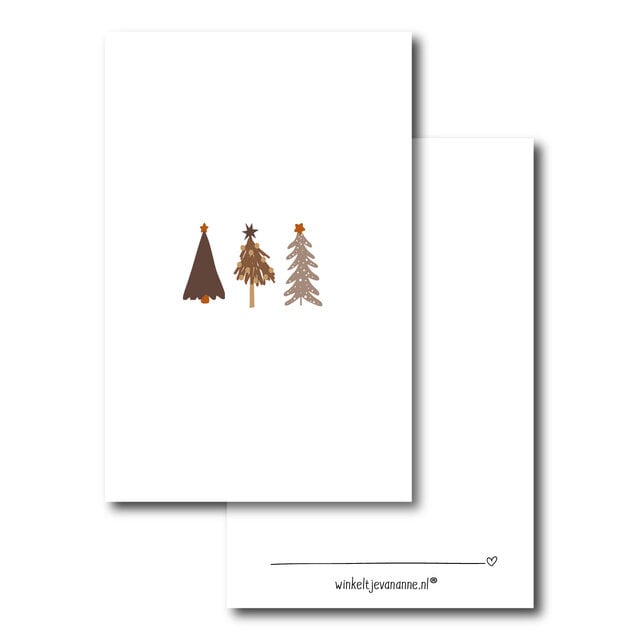 Minikaartje | Kerst | Drie kerstboompjes