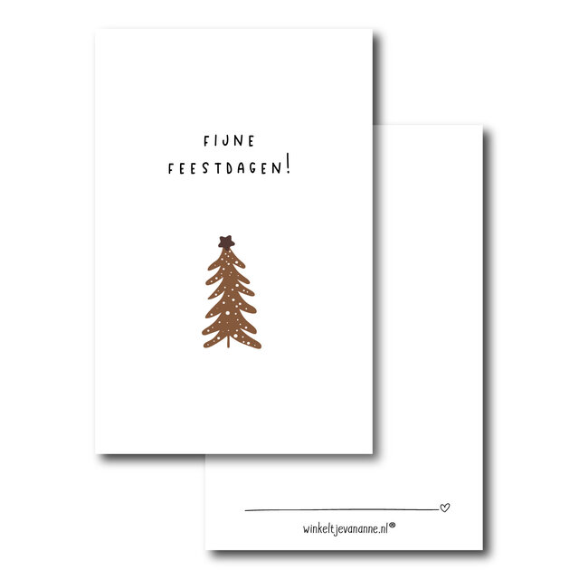 Minikaartje | Kerst | Fijne feestdagen met boompje