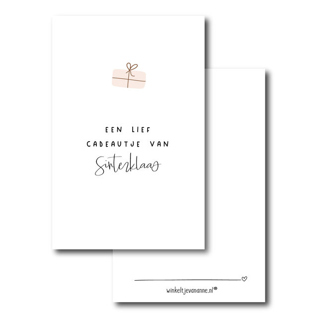 Minikaartje | Sint | Lief cadeautje van Sinterklaas