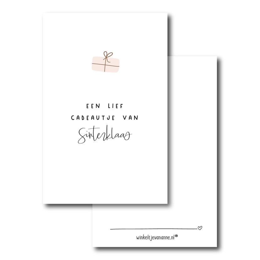 Minikaartje | Sint | Lief cadeautje van Sinterklaas