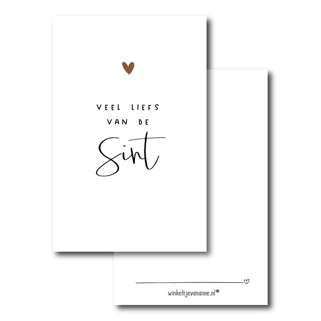 Minikaartje | Sint | Veel liefs. van de sint