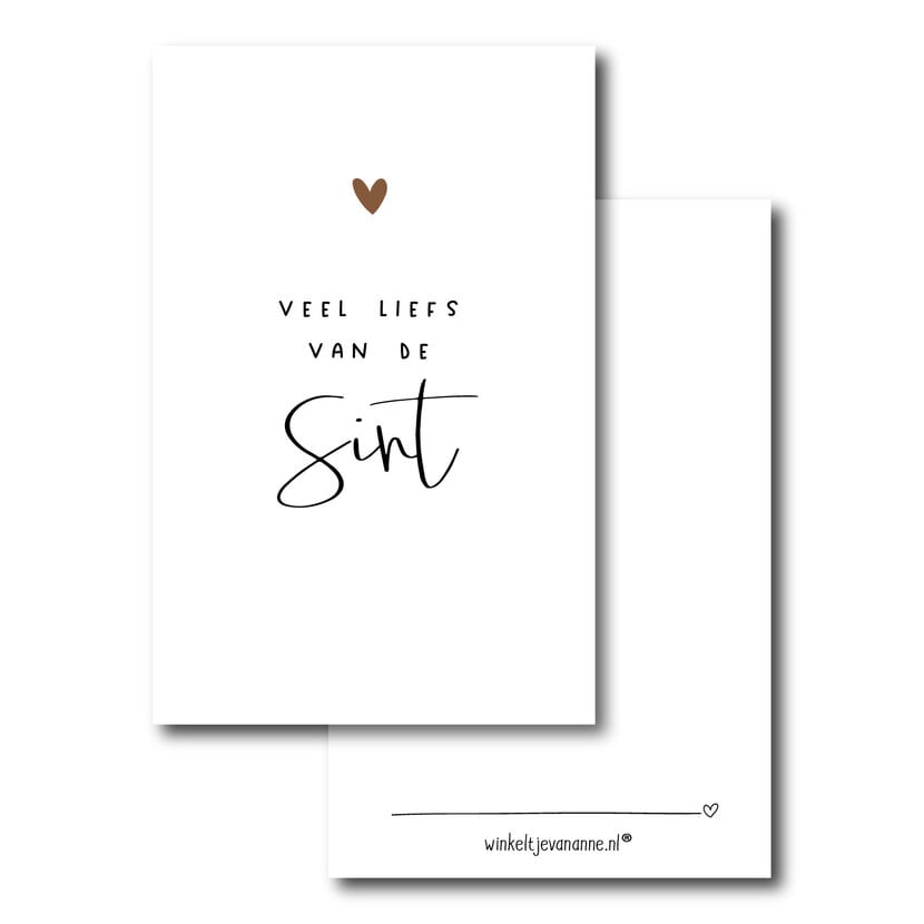 Minikaartje | Sint | Veel liefs. van de sint