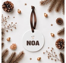 Kerstbal | Rendiertje + naam | Op maat gemaakt