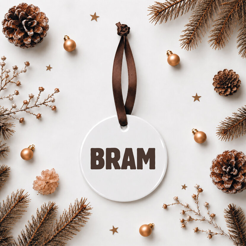 Kerstbal | Naam Blokletters | Op maat gemaakt