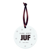 Kerstbal | Fijne kerst juf | Op maat gemaakt