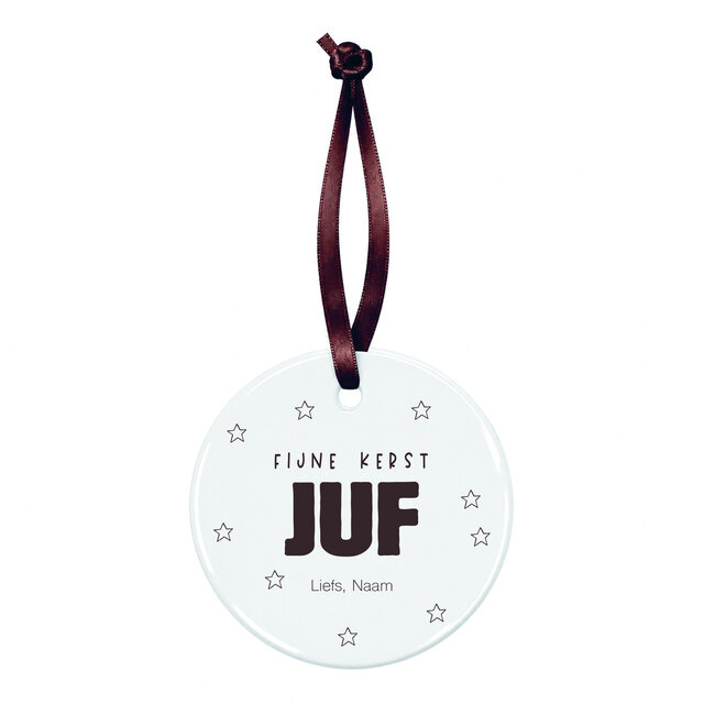 Kerstbal | Fijne kerst juf | Op maat gemaakt