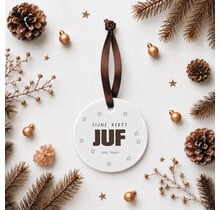Kerstbal | Fijne kerst juf | Op maat gemaakt