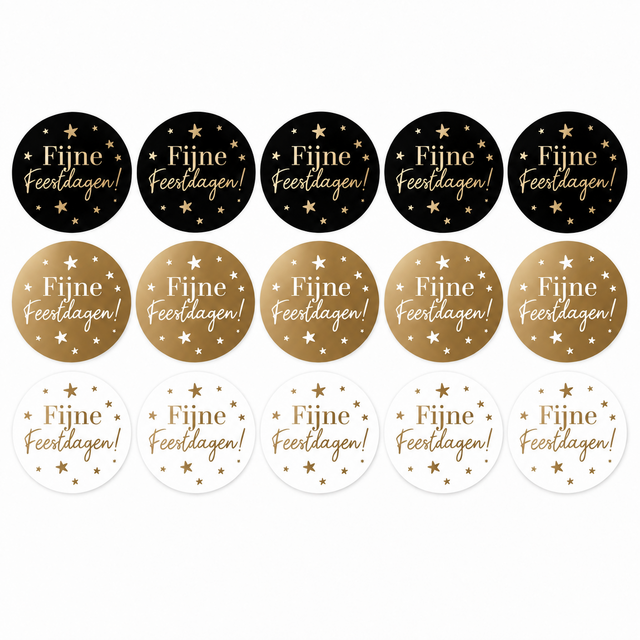 Sticker | Fijne Feestdagen | 3 CM | 15 stuks