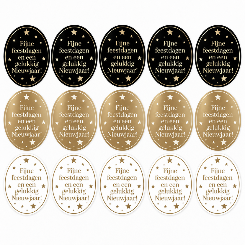 Sticker | Fijne Feestdagen | 4,5 CM | 15 stuks