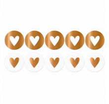Sticker | Hartje Koper/wit | 10 stuks