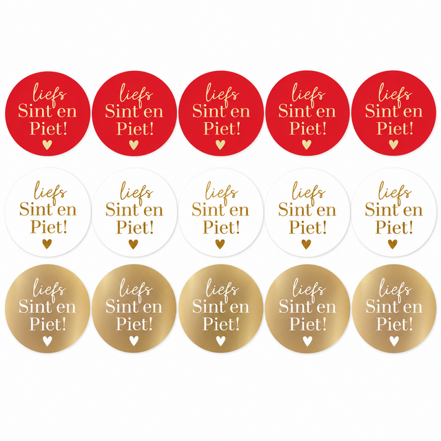 Sticker | Liefs Sint en Piet | 4,0 CM | 15 stuks