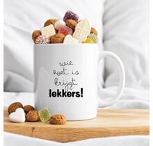 Mok | Sinterklaas | Met strooigoed | Wie zoet is krijgt lekkers!