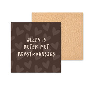 Kleurrijke tegel | 11 CM | Alles is beter met kerstkransjes