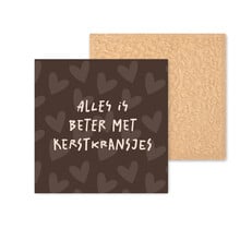 Kleurrijke tegel | 11 CM | Alles is beter met kerstkransjes