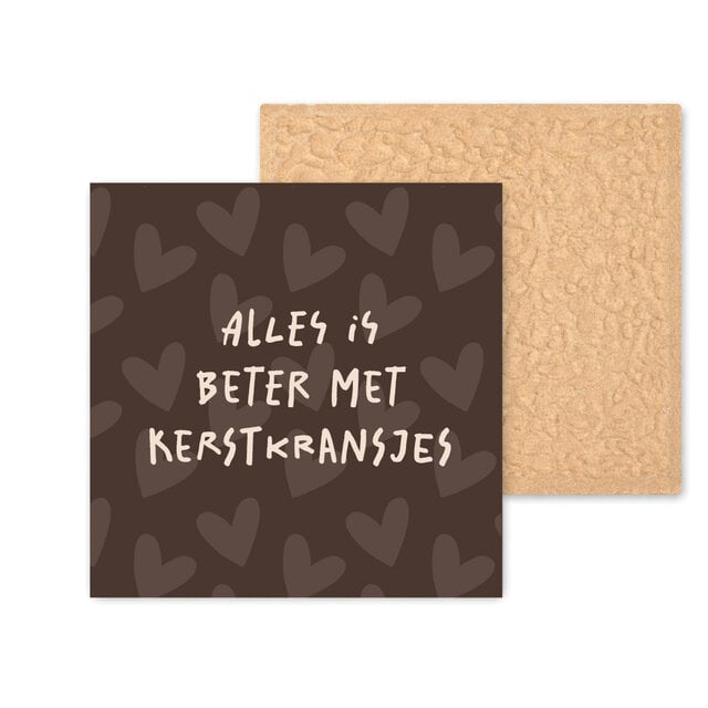 Kleurrijke tegel | 11 CM | Alles is beter met kerstkransjes