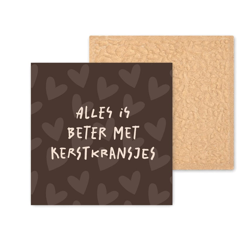 Kleurrijke tegel | 11 CM | Alles is beter met kerstkransjes