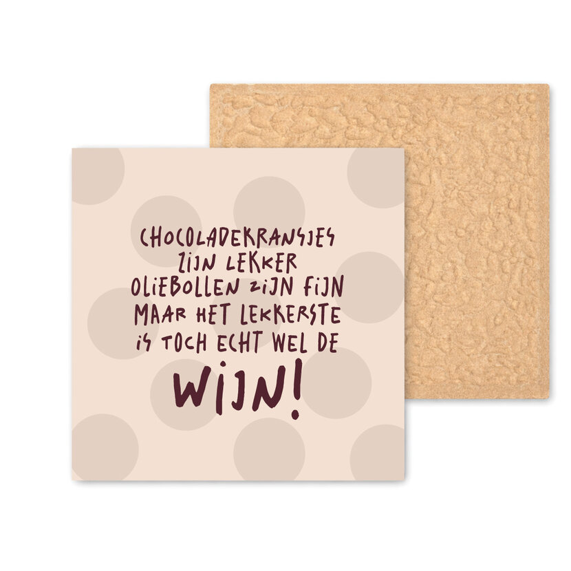 Kleurrijke tegel | 11 CM | Chocoladekransjes en wijn