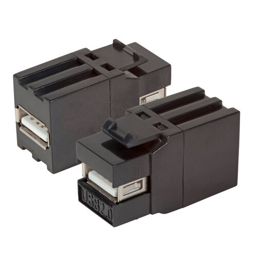 Proline USB2.0, Snap-In adapter, zwart, type A/type A, install.diepte 32mm