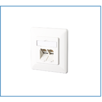 Metz, Outlet, 2x RJ45, Cat6/Ea channel, incl.afdekraam