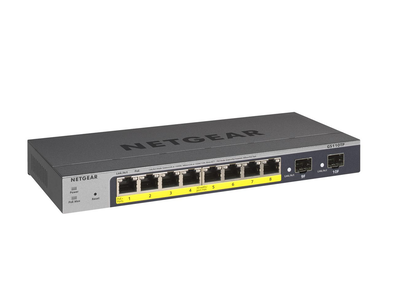 Netgear Netgear, Switch 8x 10/100/1000 (8xPoE+), 55W, 2xSFP leeg, Desktop/Wall-mount