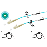 Metz, Prefabkabel, U-DQ(ZN)BH, OM3, 4v, LC naar LC, 2x IP50 tube, 15m