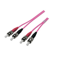 Glasvezel Patchkabel, OM4, DX, ST-ST, 0.5m, Lila
