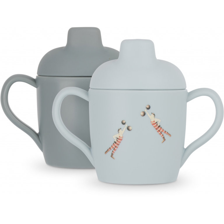 Konges Sløjd 2 Pack | Sippy Cup | Strong Man/Quarry Blue