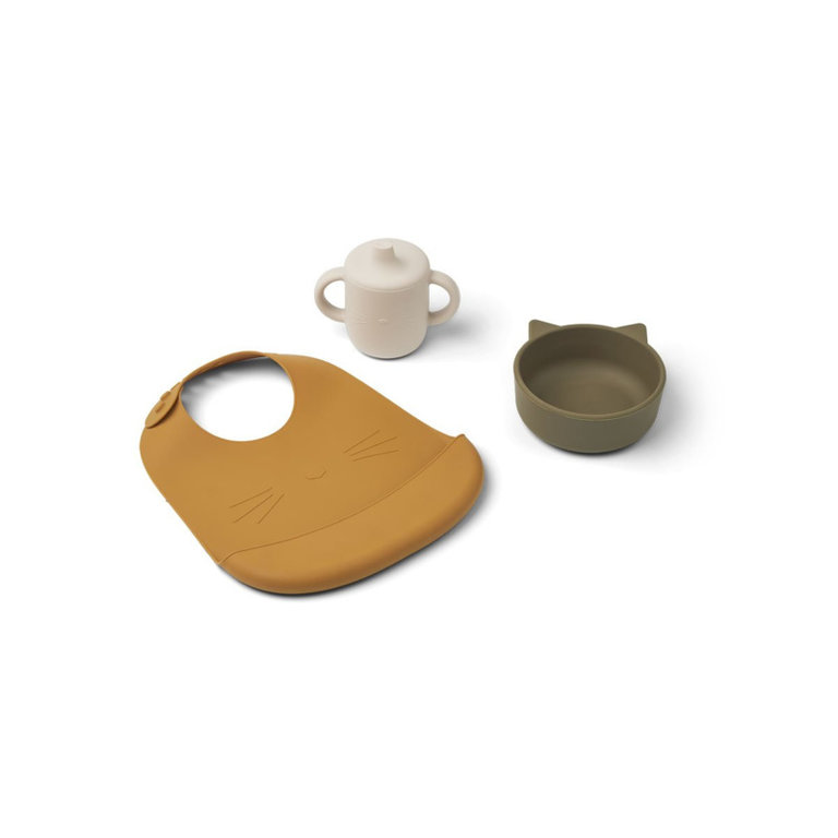 LIEWOOD Connor Baby Dining Set | Cat Khaki Multi Mix