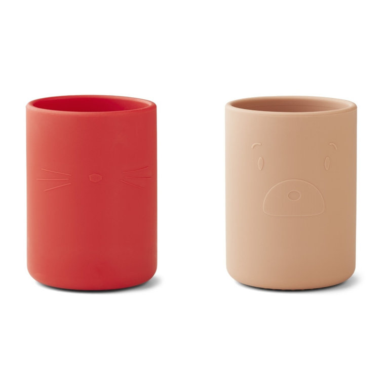 LIEWOOD Ethan Cup | 2 Pack | Apple Red / Tuscany Rose Mix